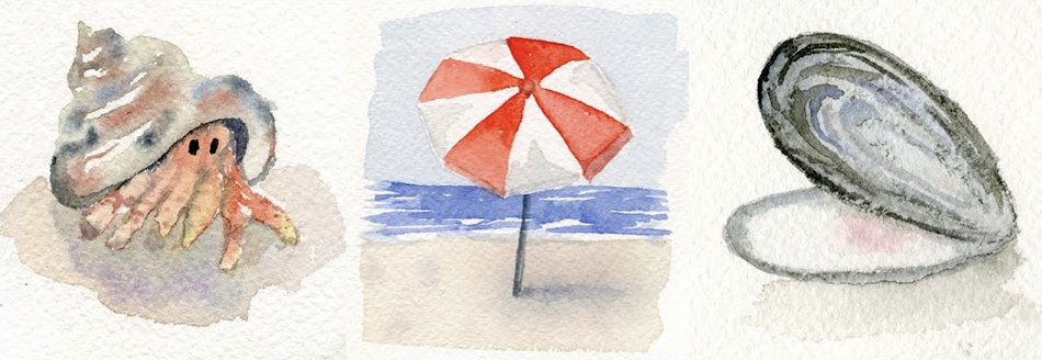 seaside watercolor paint